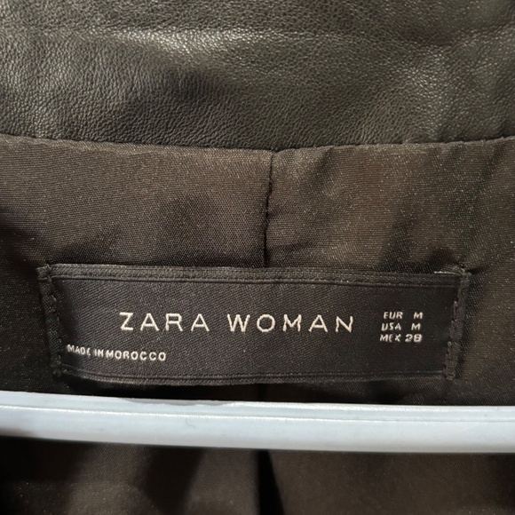 Black leather jacket size M, Zara - Picture 3 of 6